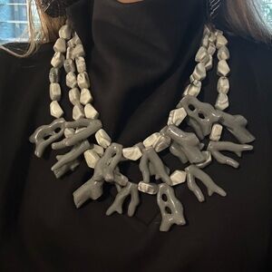 Faux Coral Statement Necklace